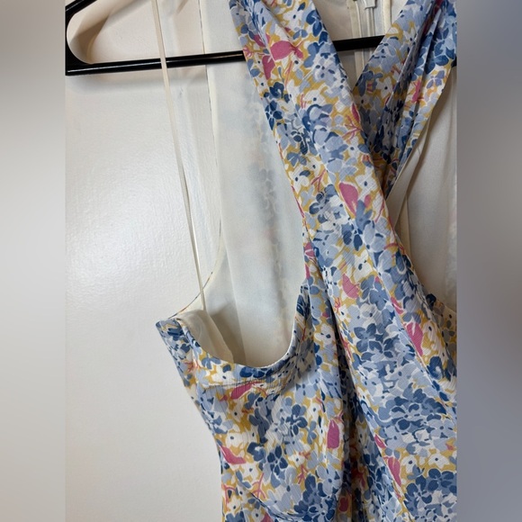Lauren Ralph Lauren Floral Crinkle Georgette Halter Criss Cross Ruffle Dress 16 - Picture 5 of 16